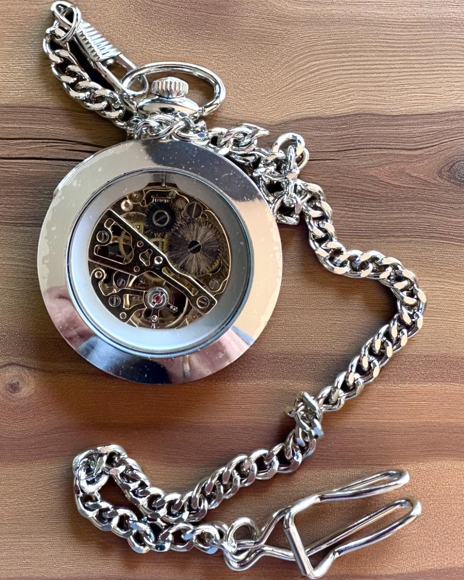 Orologio da Tasca Meccanico Esclusivo in Stile Retrò, Impermeabile - Eleganza per Ogni Occasione, con incisione