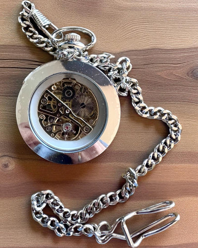 Orologio da Tasca Meccanico Esclusivo in Stile Retrò, Impermeabile - Eleganza per Ogni Occasione, con incisione