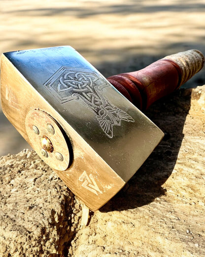 Mjölnir degli Skaldi – 33 cm, Martello Vichingo Forgiato a Mano con Opzione di Incisione