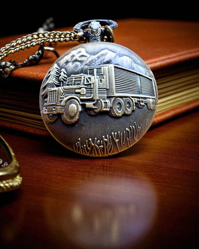Orologio da Tasca "Road King" – con motivo Camion, con incisione, per regalo