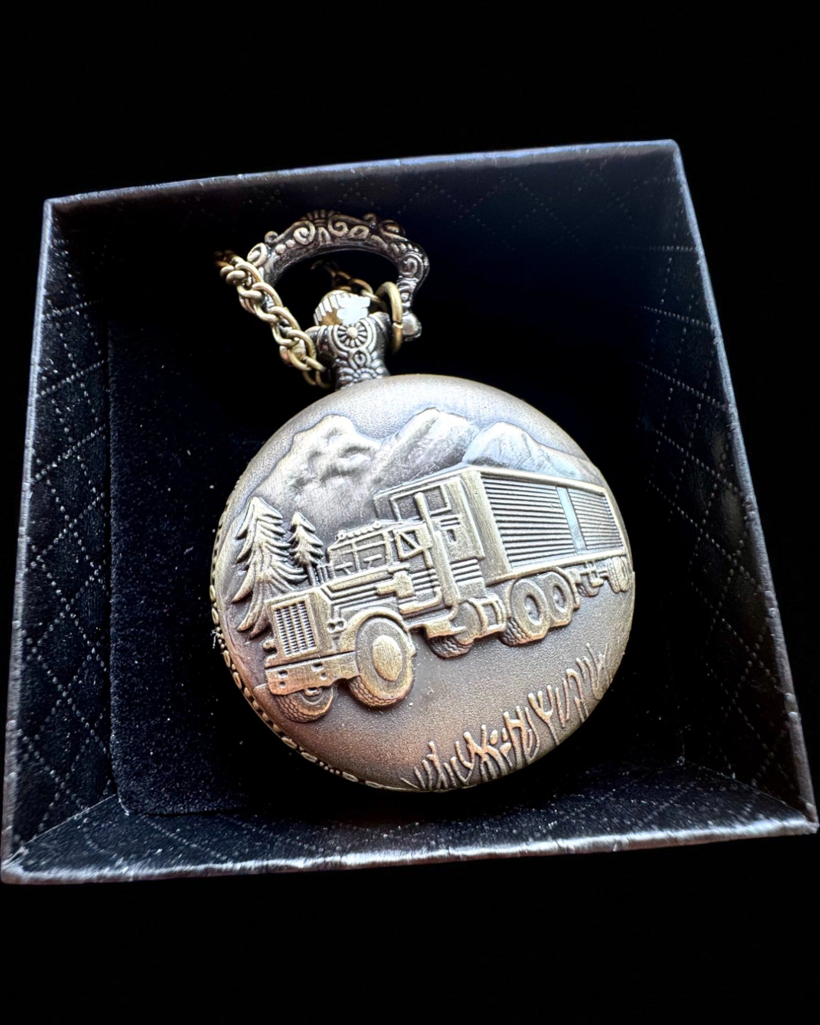 Orologio da Tasca "Road King" – con motivo Camion, con incisione, per regalo