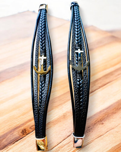 Bracciale maschile Ancora dell'Eleganza con opzione di incisione per regalo