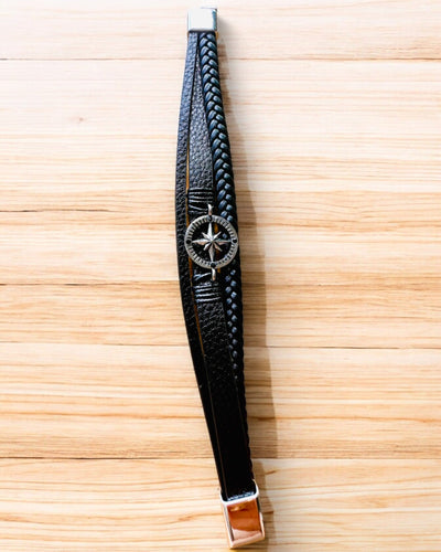 Braccialetto "Compass Adventure" - possibilità di personalizzazione con incisione per regalo, 2 varianti di colore a scelta