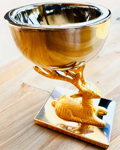 Ciotola decorativa Trofeo di Cervo – Artigianato dall'India, personalizzazione con incisione