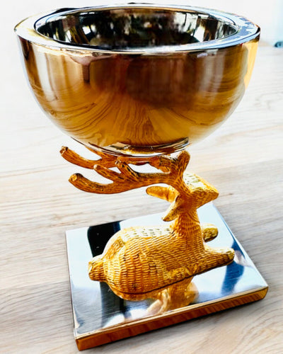 Ciotola decorativa Trofeo di Cervo – Artigianato dall'India, personalizzazione con incisione