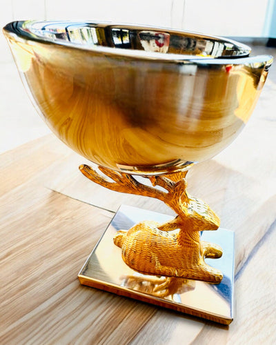 Ciotola decorativa Trofeo di Cervo – Artigianato dall'India, personalizzazione con incisione