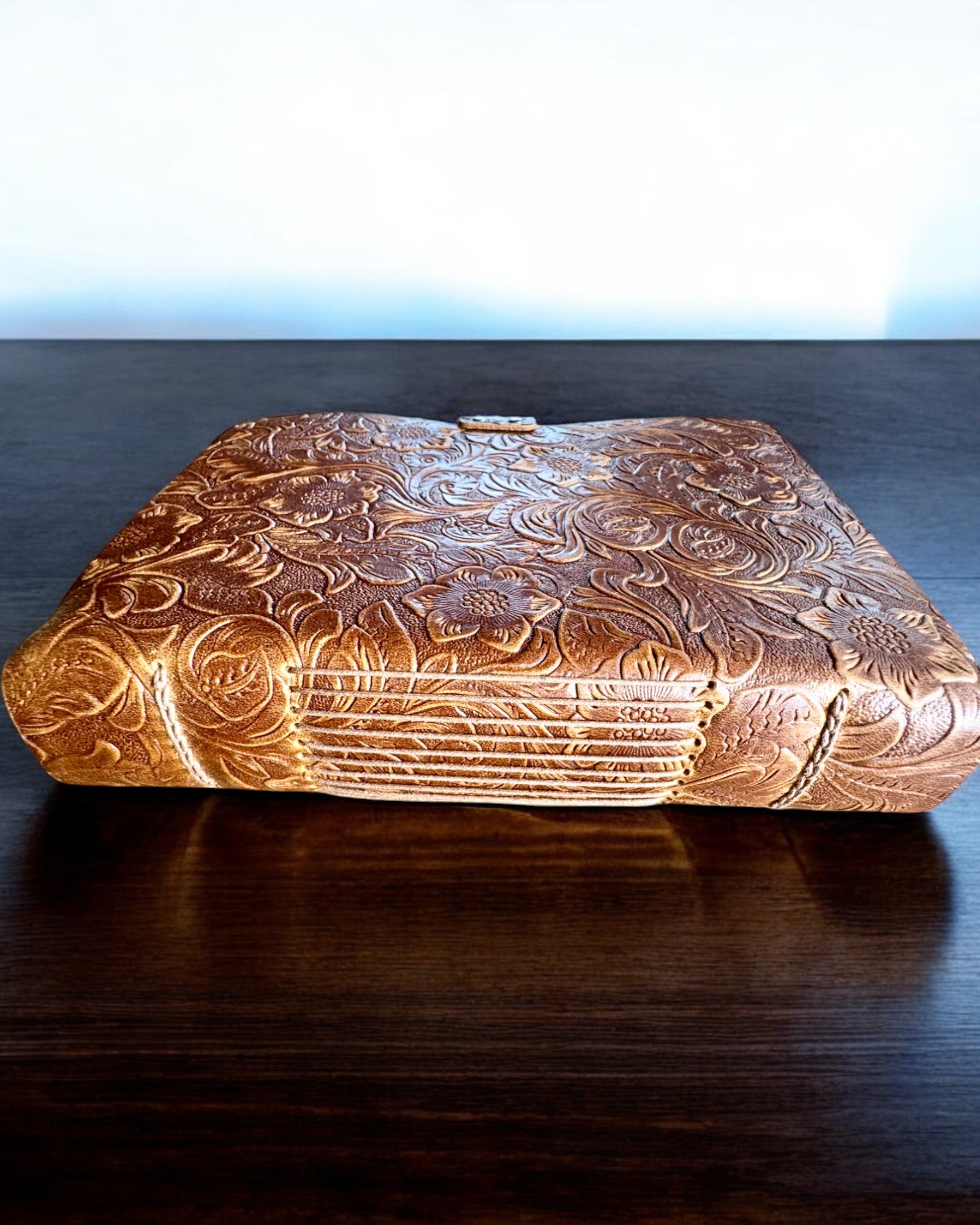 Taccuino Vintage in Pelle "Floralis" – stampato a mano, 400 pagine, possibilità di incisione, 2 varianti