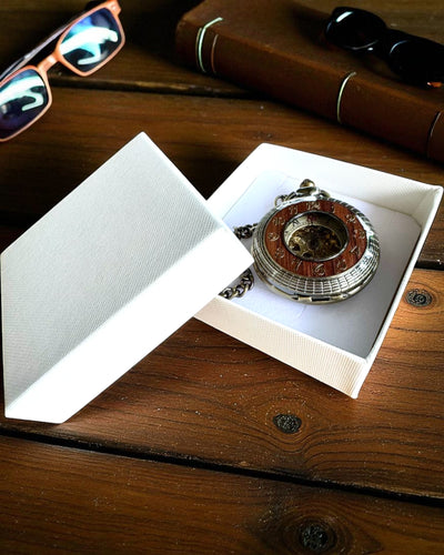 Orologio da tasca "Veritas Tempus" – cronometro meccanico con possibilità di incisione per regalo, 2 varianti a scelta