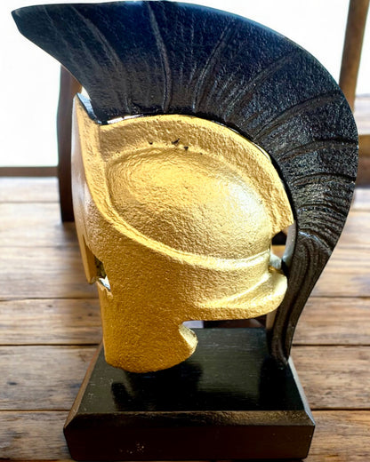 Elmo Spartan Premium – scultura decorativa realizzata a mano, possibilità di personalizzazione con incisione per regalo