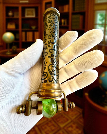 Caleidoscopio Vintage “Emerald Dreams”, 15 cm – fatto a mano, con possibilità di personalizzazione tramite incisione come regalo