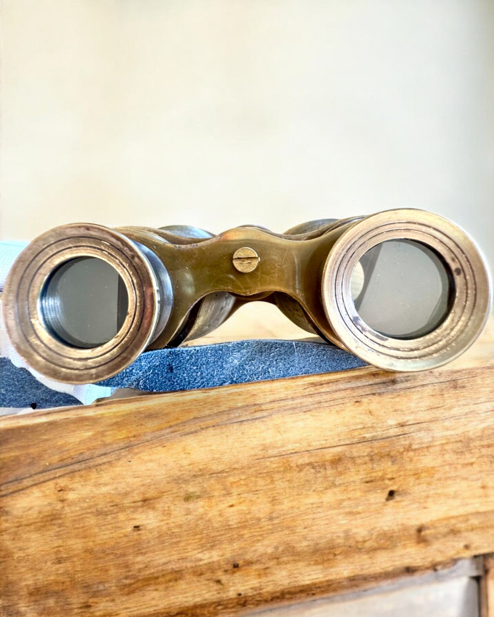 Binocolo con custodia in pelle Victorian's Eye, 11 cm in ottone, decorato a mano, personalizzazione con incisione per regalo