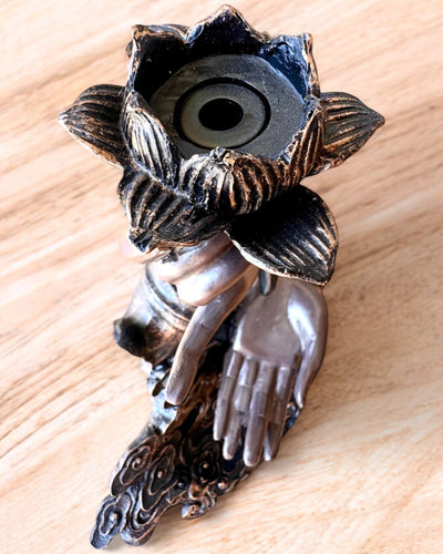 Mano Mistica, Bruciatore di Incenso, supporto per incenso a Flusso, possibilità di personalizzazione con incisione per regalo