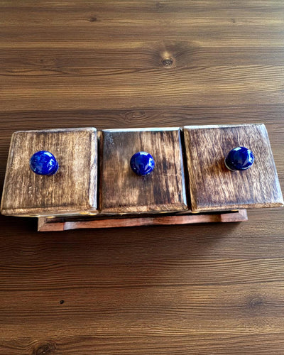 Set Royal Trio – Tè, Caffè, Zucchero in legno di Shisham, fatto a mano, con opzione di incisione per regalo