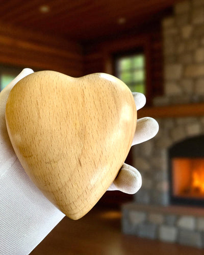 Cuore di legno, scatola da 9 cm per Sentimento Segreto, possibilità di personalizzazione con incisione per regalo