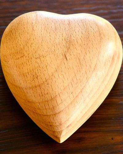 Cuore di legno, scatola da 9 cm per Sentimento Segreto, possibilità di personalizzazione con incisione per regalo