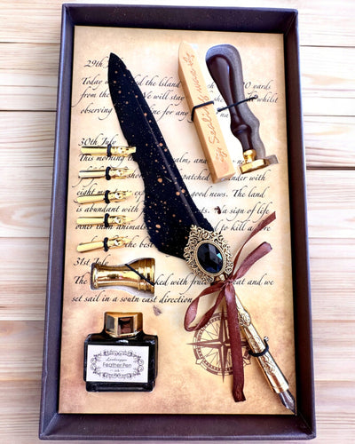 Set Calligrafico "Eleganza in Pratica" con Opzione di Incisione, per regalo. 2 varianti di colore a scelta