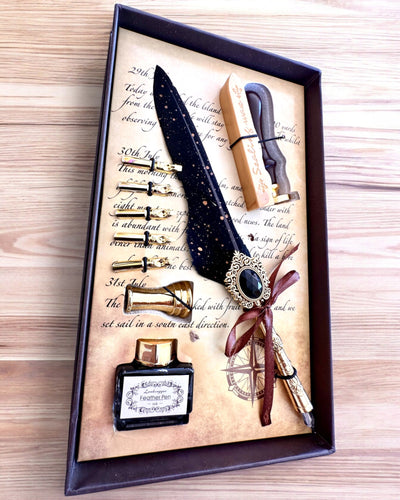 Set Calligrafico "Eleganza in Pratica" con Opzione di Incisione, per regalo. 2 varianti di colore a scelta