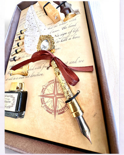 Set Calligrafico "Eleganza in Pratica" con Opzione di Incisione, per regalo. 2 varianti di colore a scelta