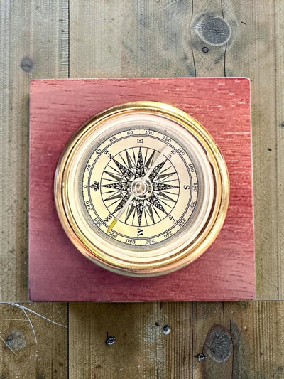 Bussola "Navigator2" - Eleganza Classica in Ottone e Legno, personalizzazione con incisione per regalo