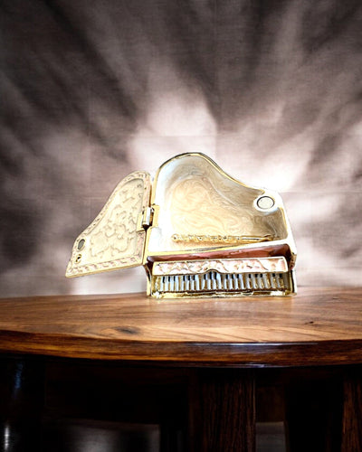 Elegante cofanetto portagioie "Mini Pianoforte - rose classiche" - con opzione di incisione per regalo