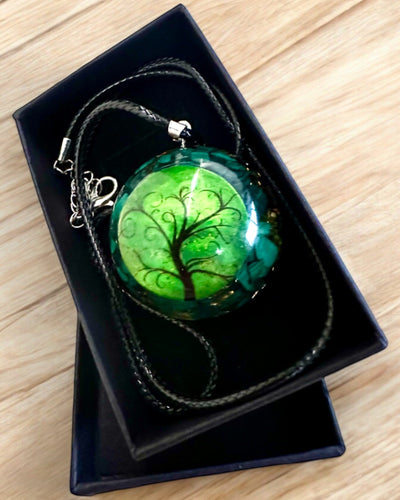"Amuleto di Malachite della Vita" - collana personalizzabile con incisione per regalo