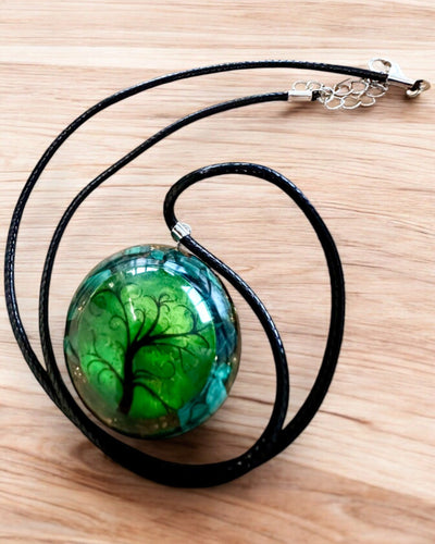 "Amuleto di Malachite della Vita" - collana personalizzabile con incisione per regalo