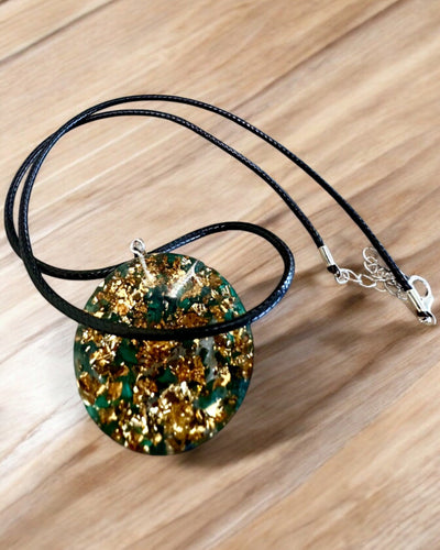 "Amuleto di Malachite della Vita" - collana personalizzabile con incisione per regalo