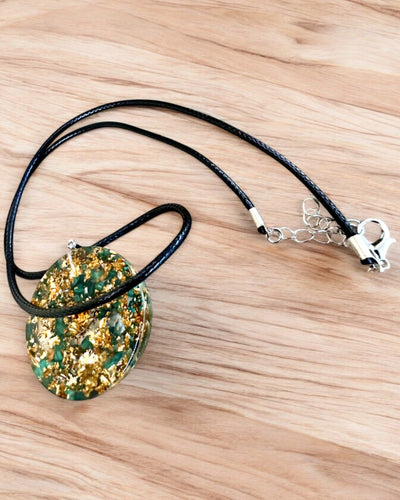 "Amuleto di Malachite della Vita" - collana personalizzabile con incisione per regalo