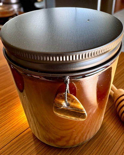 Candela Intenzionale Potere della Tigre – Fiducia in se stessi e prosperità, 250 ml, possibilità di personalizzazione del coperchio per regalo