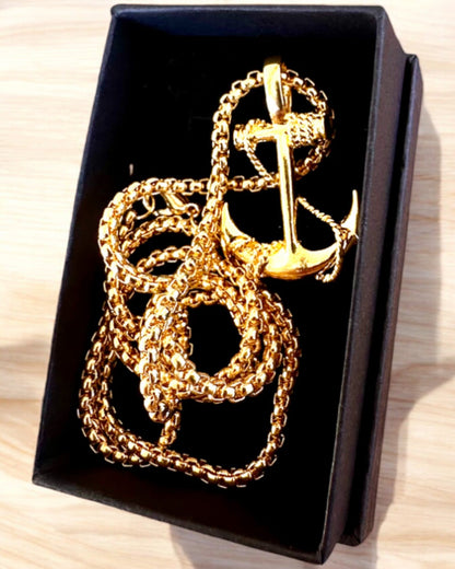 "Kotwica Determinacji - Amuleto Marino", collana, possibilità di personalizzazione con incisione per regalo, 3 varianti tra cui scegliere