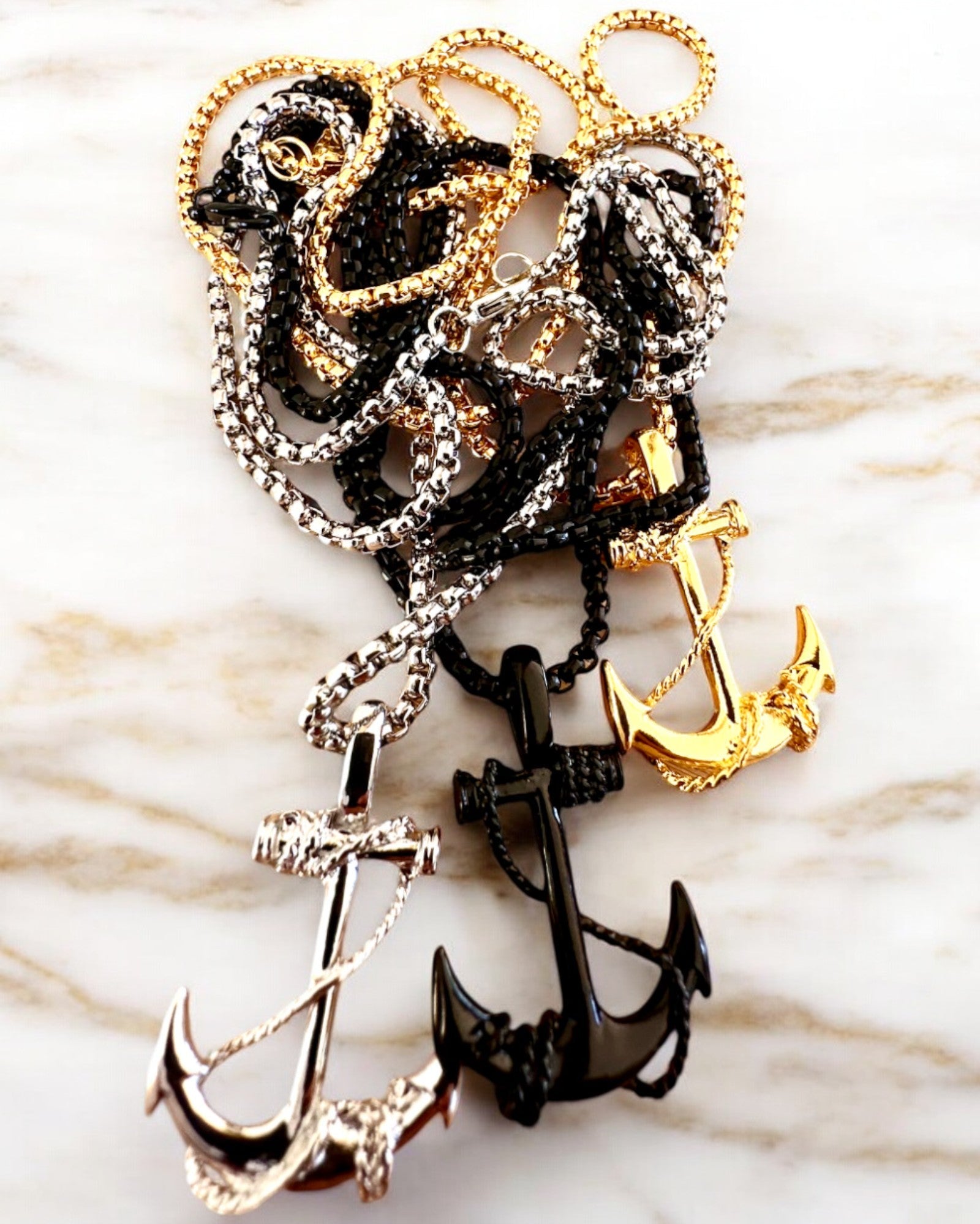 "Kotwica Determinacji - Amuleto Marino", collana, possibilità di personalizzazione con incisione per regalo, 3 varianti tra cui scegliere