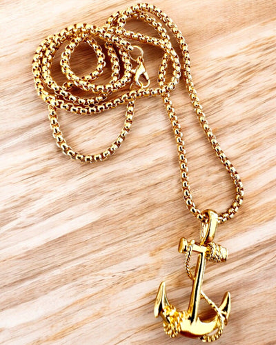 Ancora della Determinazione, Amuleto Marino, collana, possibilità di personalizzazione con incisione per regalo, 3 varianti tra cui scegliere