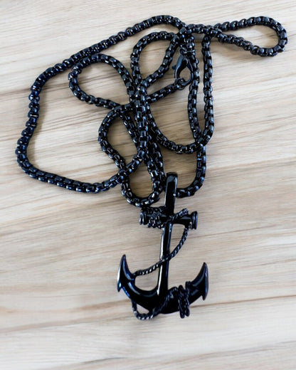 "Kotwica Determinacji - Amuleto Marino", collana, possibilità di personalizzazione con incisione per regalo, 3 varianti tra cui scegliere