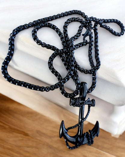 "Kotwica Determinacji - Amuleto Marino", collana, possibilità di personalizzazione con incisione per regalo, 3 varianti tra cui scegliere