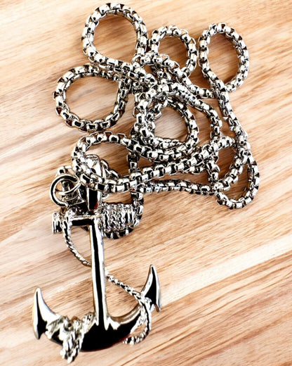 "Kotwica Determinacji - Amuleto Marino", collana, possibilità di personalizzazione con incisione per regalo, 3 varianti tra cui scegliere