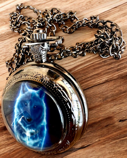 Orologio da Tasca Lunar Wolf – Orologio del Lupo Lunare, possibilità di personalizzazione con incisione per regalo