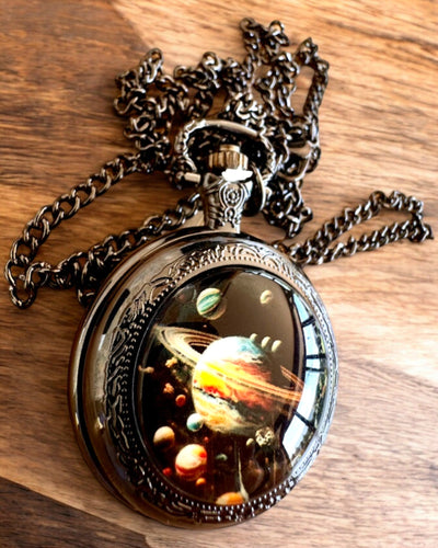 Orologio da tasca spaziale "Segreto Galattico", personalizzazione con incisione per regalo