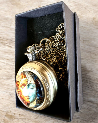 Elegante orologio da tasca "Słoneczna Luminacja" con possibilità di incisione per regalo