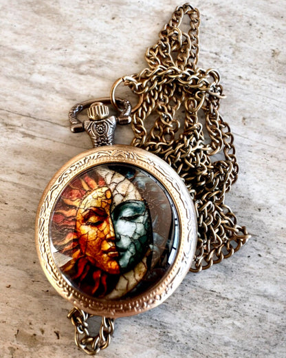 Elegante orologio da tasca "Słoneczna Luminacja" con possibilità di incisione per regalo