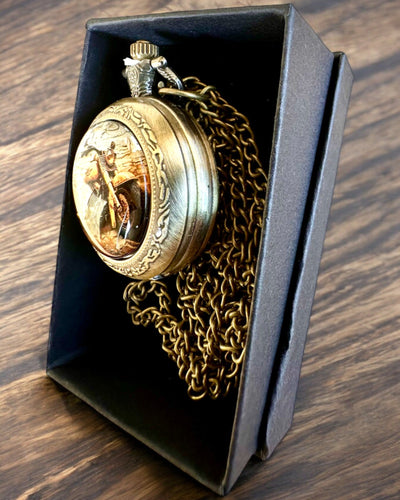 Orologio da Tasca Retrò "Stile Motociclista", possibilità di personalizzazione con incisione per regalo