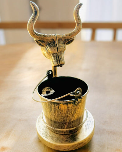 "Rustic Charm" Stile Posacenere in Metallo, altezza 19-23 cm, 8 varianti disponibili, incisione su richiesta