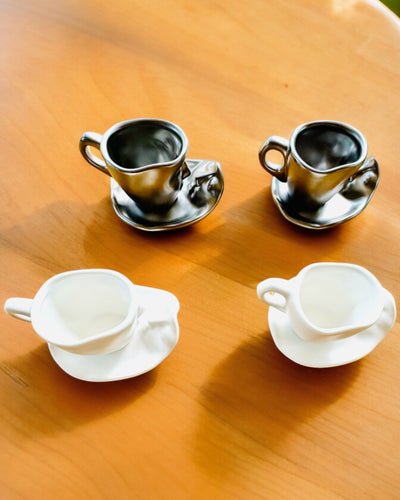 Eleganti Tazze in Ceramica "Maska" – Set di 2 pezzi - possibilità di personalizzazione con incisione per regalo