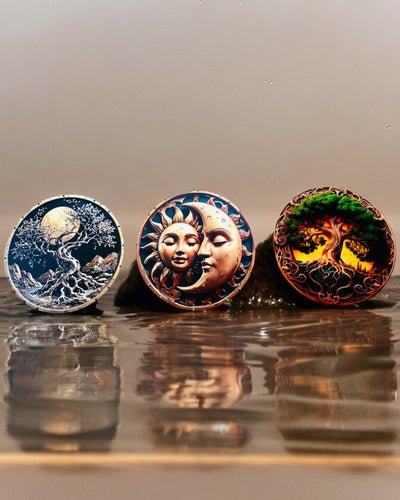 Ciondolo "Cerchi Magici della Natura" - possibilità di personalizzazione con incisione. 3 varianti tra cui scegliere