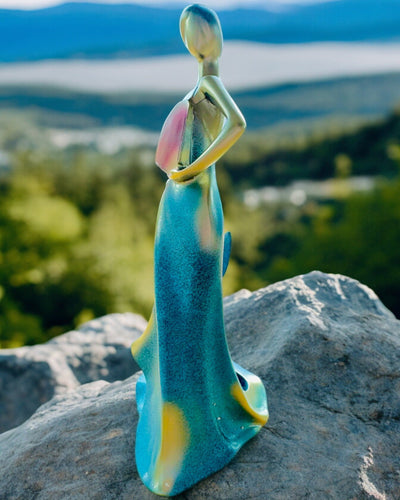 Elegante Supporto per Bottiglia - Statua della Dama - personalizzazione con incisione, 2 varianti a scelta