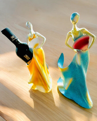 Elegante Supporto per Bottiglia - Statua della Dama - personalizzazione con incisione, 2 varianti a scelta