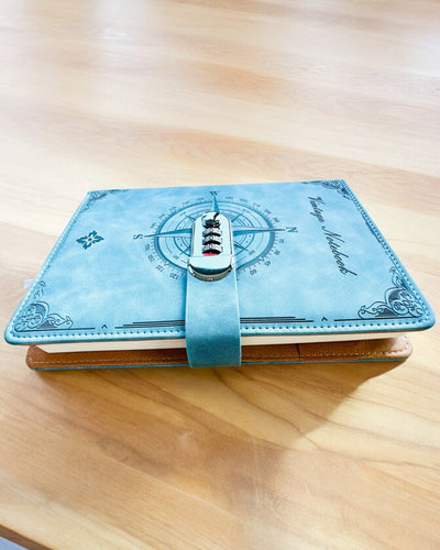 Taccuino Segreto A5 Vintage con Blocco a Codice - Scegli il Tuo Stile, personalizzazione con incisione per regalo