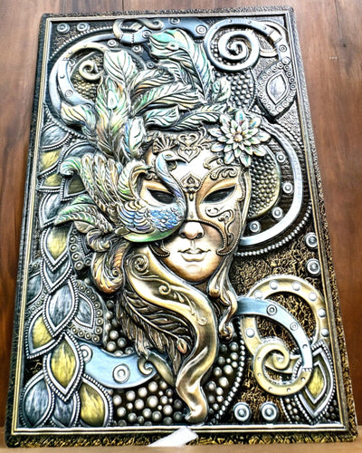 Notes artistico, notatnik maskarada - A5, personalizzazione con incisione per regalo