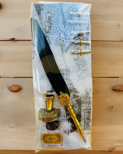 Piuma d'Oca Elegante con Set di Accessori - Royal Quill, possibilità di personalizzazione con incisione