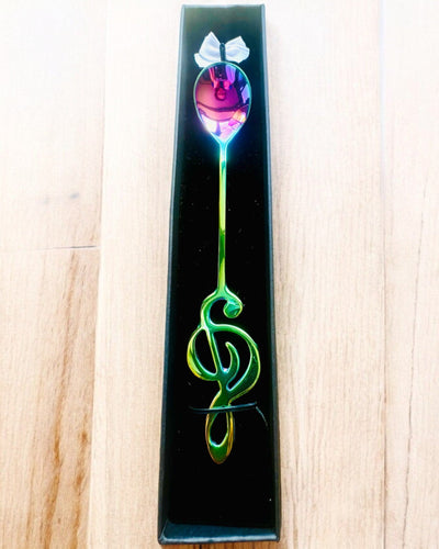Cucchiaino Elegante con Chiave di Violino – Personalizzato per regalo, 2 varianti di colore a scelta