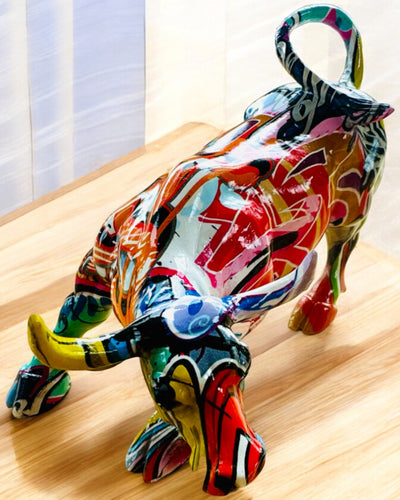 Scultura Decorativa Toro "BullArt" – Arte Unica con Opzione di Incisione - 4 varianti di colore, per regalo personalizzato